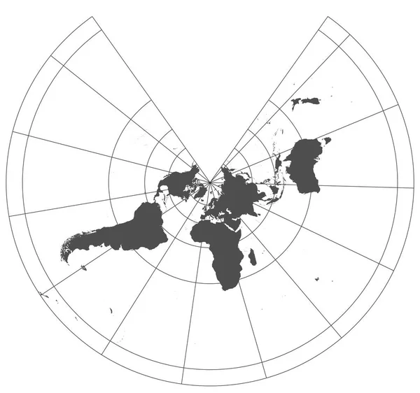 Gray World Different Cartographic Projections Degrees Grid Meridians Parallels — Stock Photo, Image