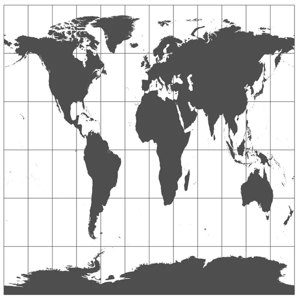 Mundo Gris Diferentes Proyecciones Cartográficas Rejilla Grados Meridianos Paralelos —  Fotos de Stock