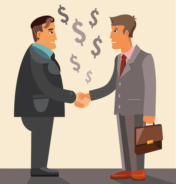Business meeting and handshake — Stock Vector