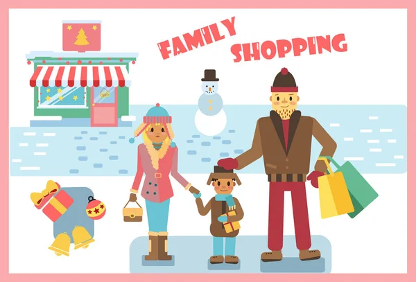 Aile alışveriş kış