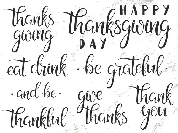 Collection de lettrage Thanksgiving — Image vectorielle