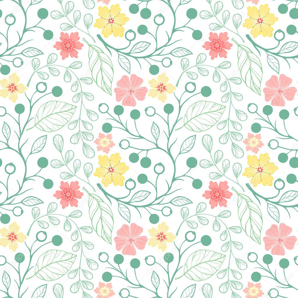 Spring pattern with leaves
