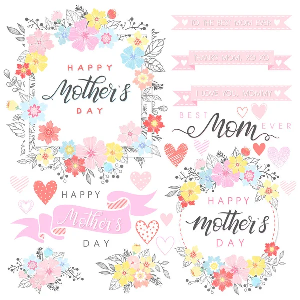 Happy Mothers Day typography — Stock Vector