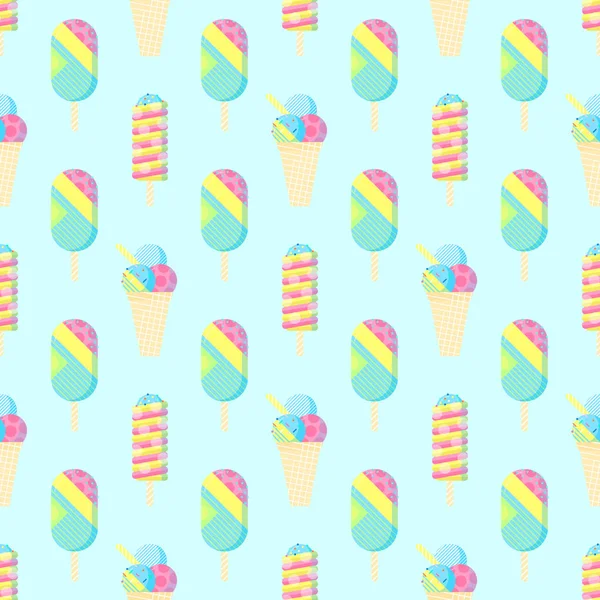 다채 로운 아이스크림 무늬 — 스톡 벡터
