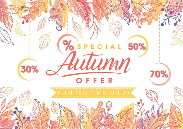 Outono banner oferta especial — Vetor de Stock