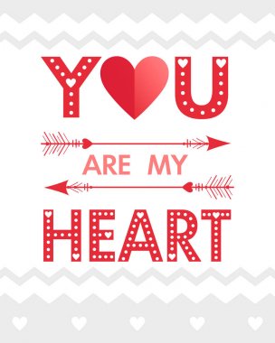 Kalpler ve oklar ile vektör Sevgililer günü kartı. Romantik Kalp illüstrasyon tasarımı tebrik kartları, parmak, el ilanları, kartlar, için mükemmel kaydetmek Tarih, tatil davetiyeleri ve daha fazlası.