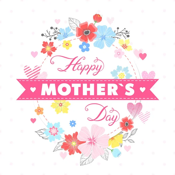 Happy Mothers Day Typography Happy Mothers Day Handgezeichneter Schriftzug Mit — Stockvektor