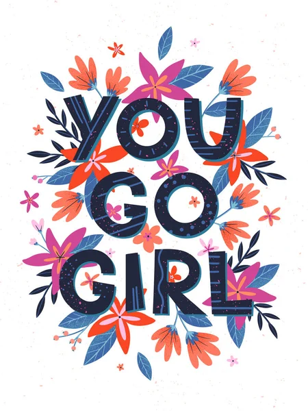 You Girl Vektor Illustration Stilvoller Druck Für Shirts Poster Karten — Stockvektor