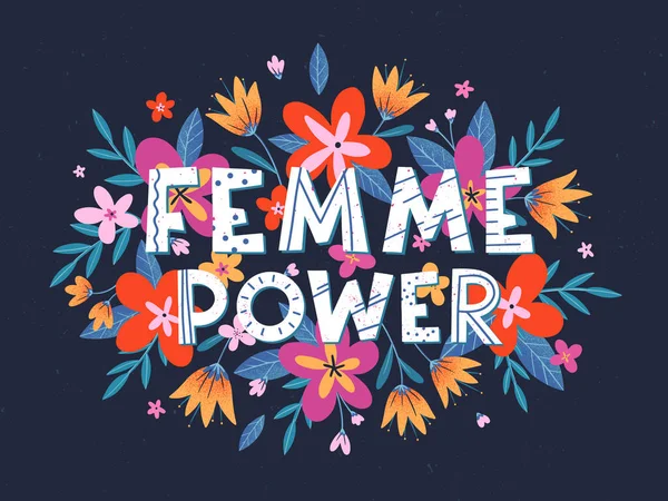 Femme Power Векторні Ілюстрації Стильний Принт Футболок Плакатів Листівок Принтів — стоковий вектор