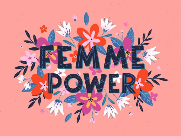 Femme Power Векторні Ілюстрації Стильний Принт Футболок Плакатів Листівок Принтів — стоковий вектор