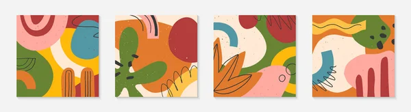 手描きの有機的な形状と質感と現代のベクトルイラスト チラシ バナー パンフレット 招待状 カバーのためのトレンディな現代的なデザイン — ストックベクタ