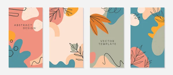 Set Editable Insta Story Templates Copy Space Text Modern Vector — Stock Vector