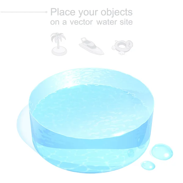 Peça de água 3D realista vetorial — Vetor de Stock