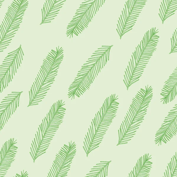 Seamless mönster med julgran gren på green. Vektorillustration — Stock vektor
