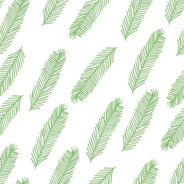 Seamless pattern with Christmas tree branch on white.  illustration — Stock Photo, Image