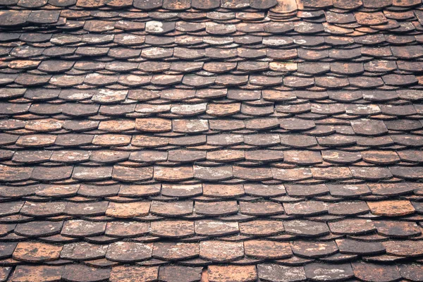 오래 된 건축 세부의 슬레이트 지붕 타일/갱신 밝은 써 머 — 스톡 사진