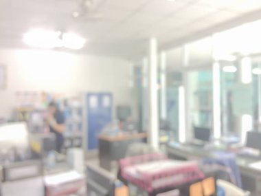 Sayaç Servisi Hotel'in arka plan kullanım için bulanık görüntü. Arka plan hall müşteri veya kasiyer Resepsiyon kapalı alan office banka iç: personel working.lab bulanıklık