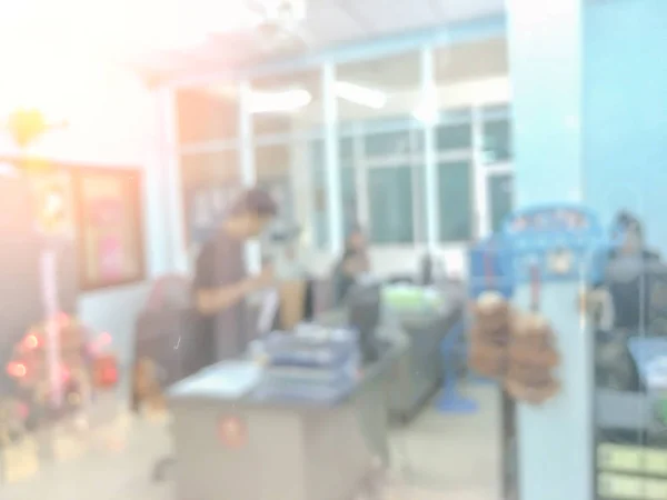 Blurred image of counter service at hotel for background usage.B — Stock Photo, Image