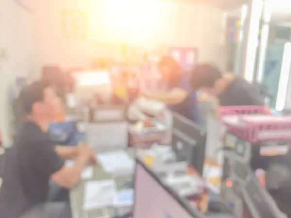 Blurred image of counter service at hotel for background usage.