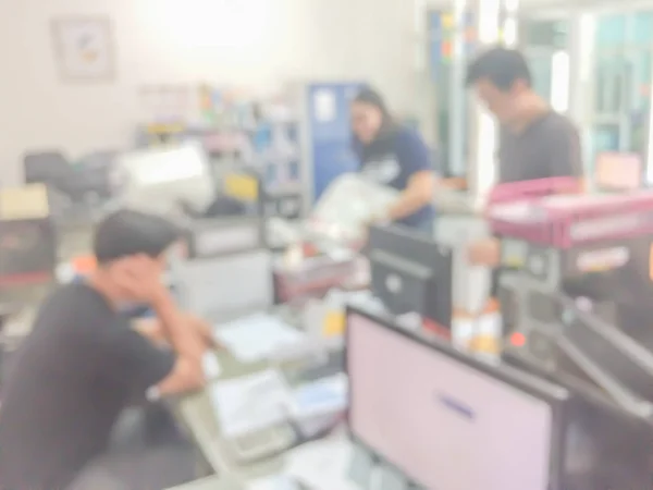 Blurred image of counter service at hotel for background usage.B