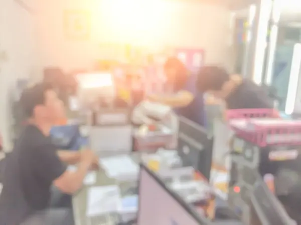 Blurred image of counter service at hotel for background usage. — Stock Photo, Image