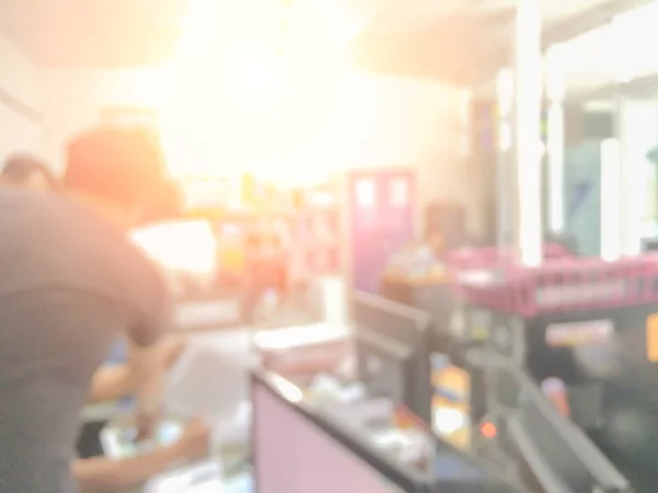 Blurred image of counter service at hotel for background usage. — Stock Photo, Image