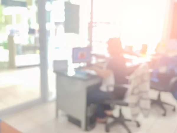 Blurred image of counter service at hotel for background usage.