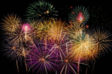 Havai fişek kutlama yeni yıl ve kopya alanı geceleri .