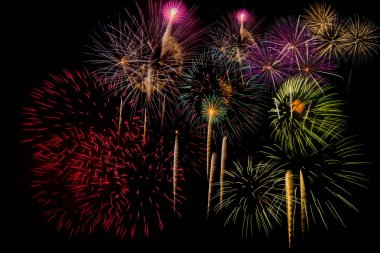 Havai fişek kutlama yeni yıl ve kopya alanı geceleri .