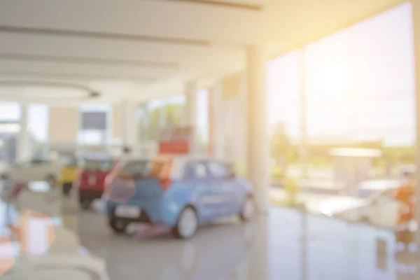 Desfoque o fundo do carro e Showroom em borrado . — Fotografia de Stock