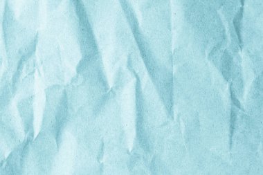 Mavi doğal geri dönüştürülmüş kağıt kırışıklık doku parlak iş yaprak kadar yakın ve hafif tonda mavi ve beyaz ışık papernew arka plan sanat süslüyor.