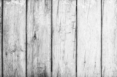 Eski grunge ahşap doku arka planı. Eski beyaz tahta duvarda mobilya tasarımı için antika çatlama tarzı arka plan nesneleri var. Boyalı yıpranmış ahşap işçiliği masası..
