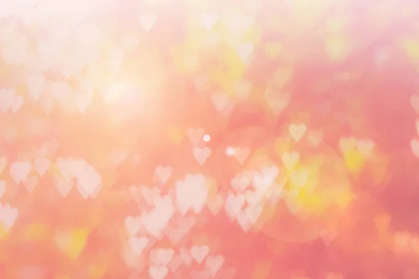 Blurred background of Valentine's day concept. Pink Valentines Day Card. Pastel color tone soft have gradient pattern. Multicolor white pink, orange and red hearts blur wallpaper in love bright sexy. — 图库照片