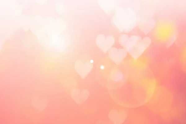 Blurred background of Valentine's day concept. Pink Valentines Day Card. Pastel color tone soft have gradient pattern. Multicolor white pink, orange and red hearts blur wallpaper in love bright sexy. — 图库照片