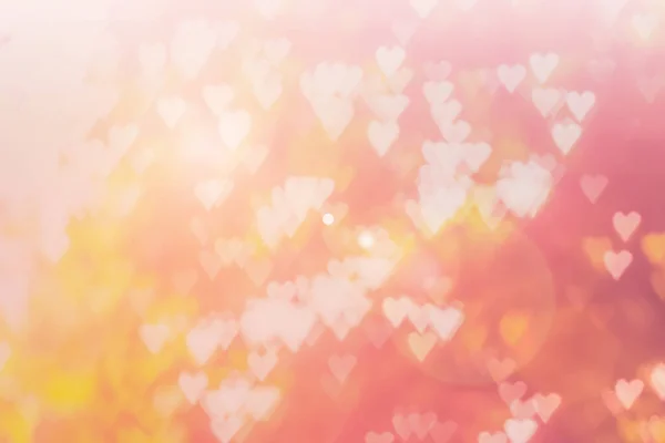 Blurred background of Valentine's day concept. Pink Valentines Day Card. Pastel color tone soft have gradient pattern. Multicolor white pink, orange and red hearts blur wallpaper in love bright sexy. — 图库照片