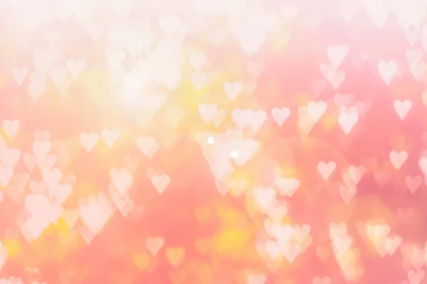 Fondo borroso del concepto de San Valentín. Tarjeta de San Valentín Rosa. Pastel tono de color suave tienen patrón de gradiente. Multicolor blanco rosa, naranja y rojo corazones borroso fondo de pantalla en el amor brillante sexy . — Foto de Stock