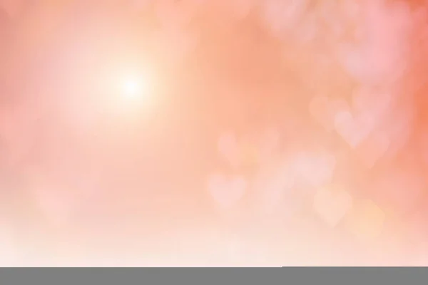 Размытый фон концепции Дня Святого Валентина. Розовая валентинка. Цвет пастельных тонов мягкий. Разноцветные белые розовые, оранжевые и красные сердца размывают обои в любви ярко сексуальной . — стоковое фото