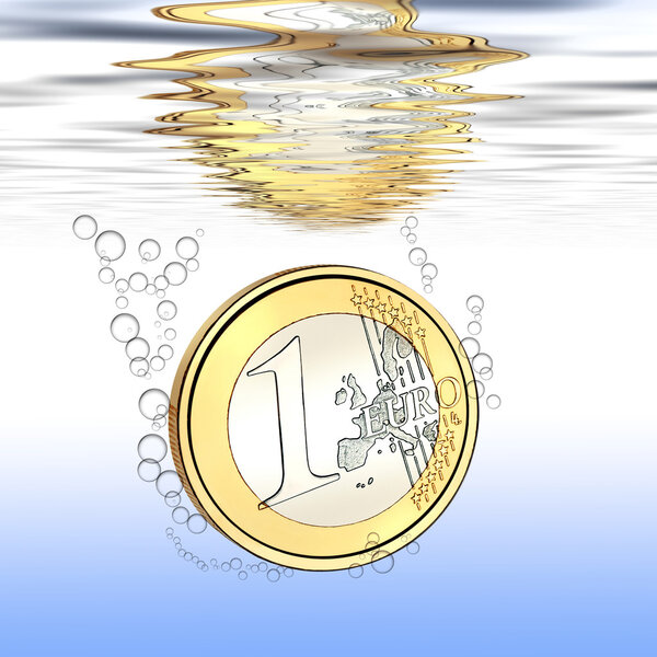 Euro under water