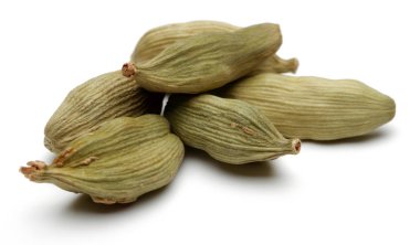 kakule tohumu beyaz zemin üzerine.