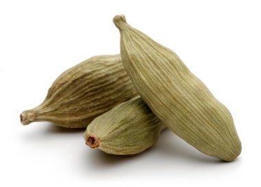 kakule tohumu beyaz zemin üzerine.