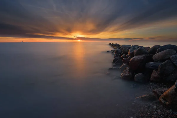 在波罗的海日落 — 图库照片