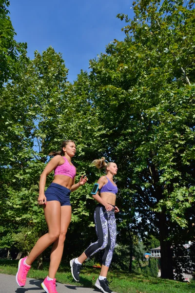 Duas mulheres praticando exercício — Fotografia de Stock