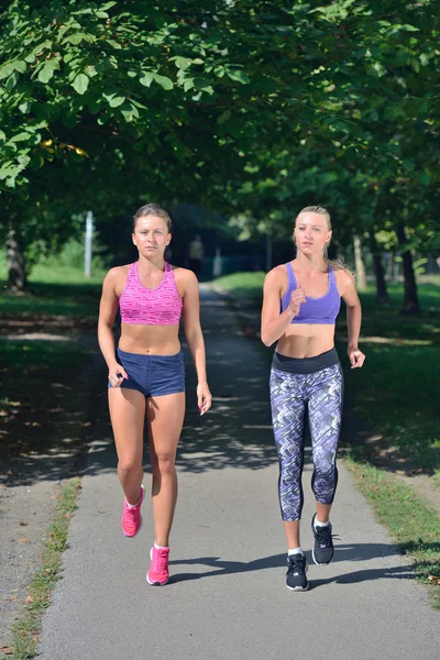 两个女人练习锻炼 — 图库照片