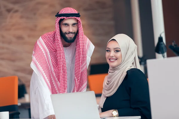 Arabic business couple working at  office