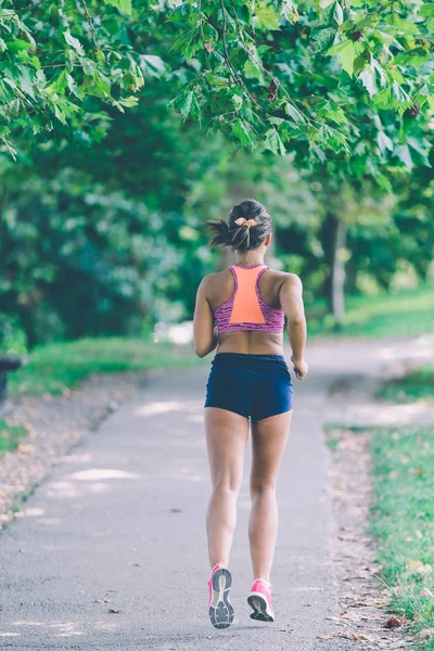 Kadın Runner atlet parkında çalıştıran. 