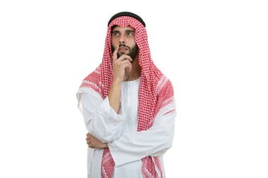Genç Arap adam düşünme 