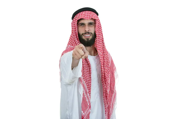 Arab saudi emirates man pointing you — Stock Photo, Image