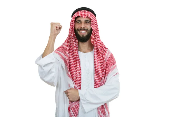 An arab person holding hand up — Stock Photo, Image