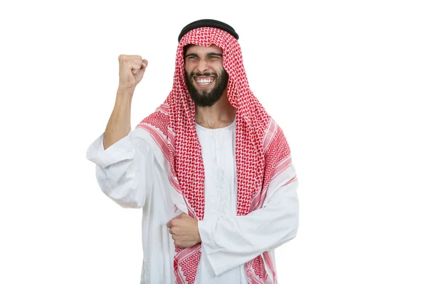 Glad framgångsrika arab person — Stockfoto