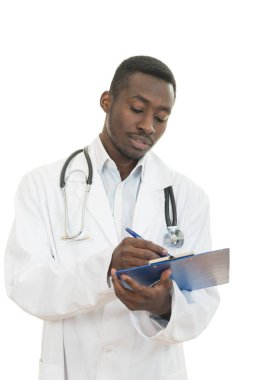 Çekici genç doktor stetoscope ile